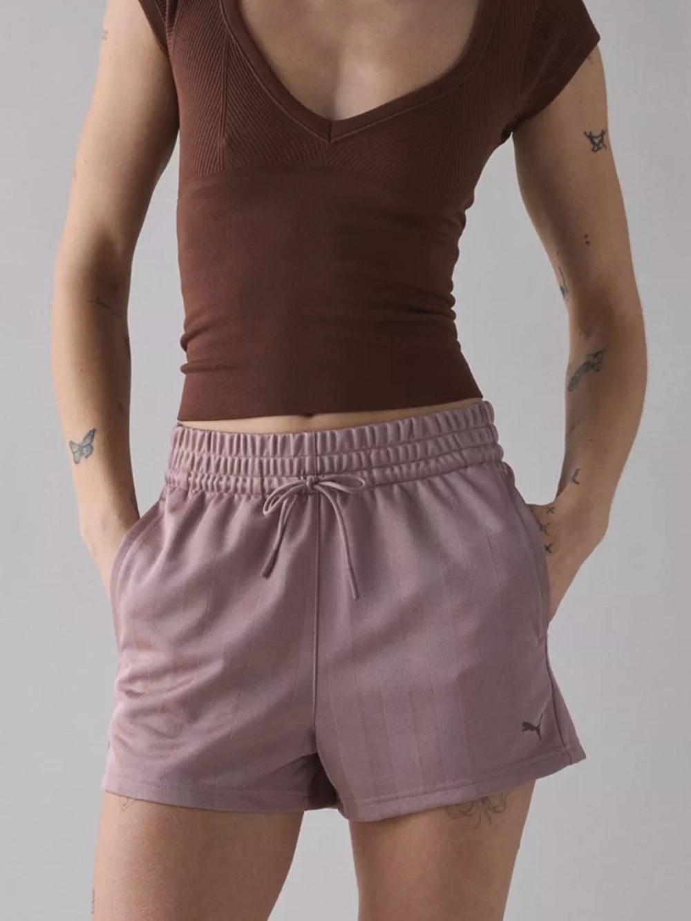 Puma League Jersey Mesh Shorts Size XS NWT Muted Rose Color